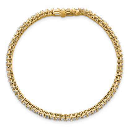 14k Yellow Gold 5 Ct. Lab Grown Diamond VS/SI+ G+ Princess Tennis Bracelet