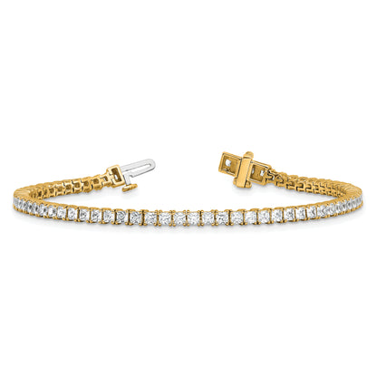 14k Yellow Gold 5 Ct. Lab Grown Diamond VS/SI+ G+ Princess Tennis Bracelet