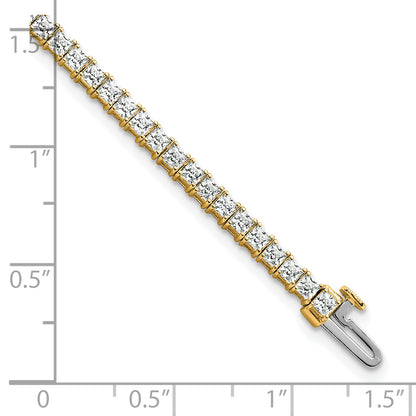 14k Yellow Gold 5 Ct. Lab Grown Diamond VS/SI+ G+ Princess Tennis Bracelet