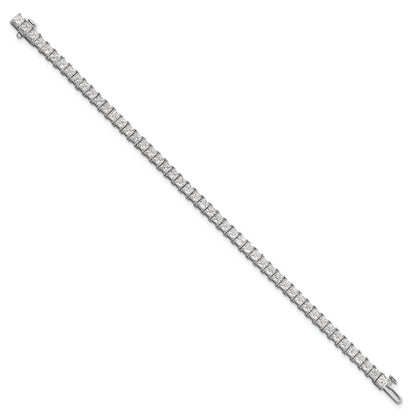 14k White Gold 10 Ct. Lab Grown Diamond VS/SI+ G+ Princess Tennis Bracelet
