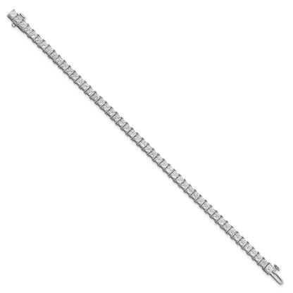 14K White Gold 10 Carat Lab Grown Diamond Vs/Si+ G+ Complete Princess Prong Set Tennis Bracelet