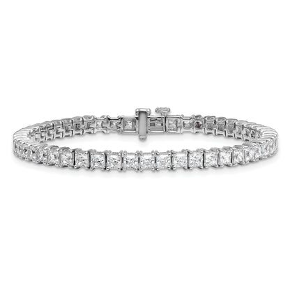 14k White Gold 10 Ct. Lab Grown Diamond VS/SI+ G+ Princess Tennis Bracelet