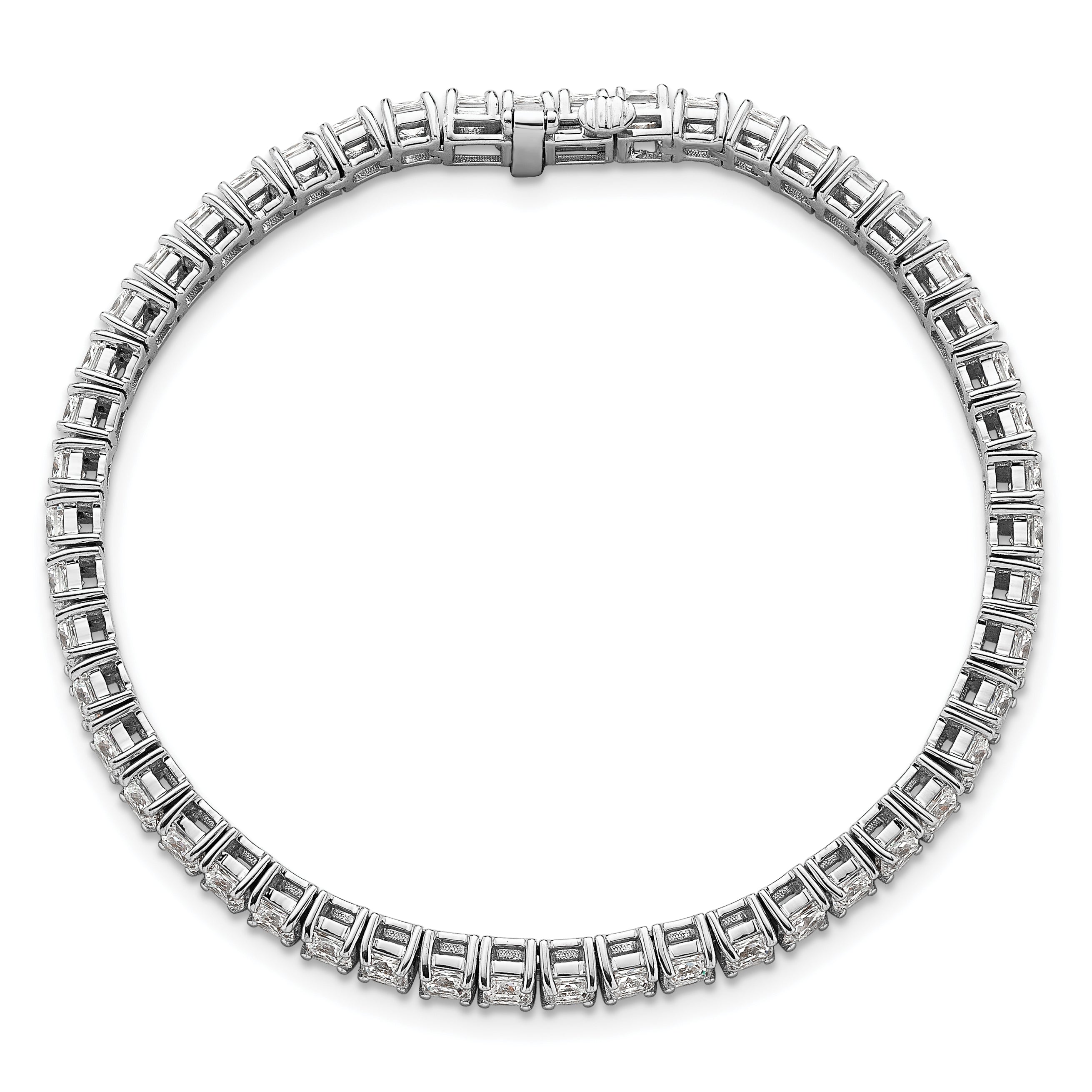 14k White Gold 10 Ct. Lab Grown Diamond VS/SI+ G+ Princess Tennis Bracelet