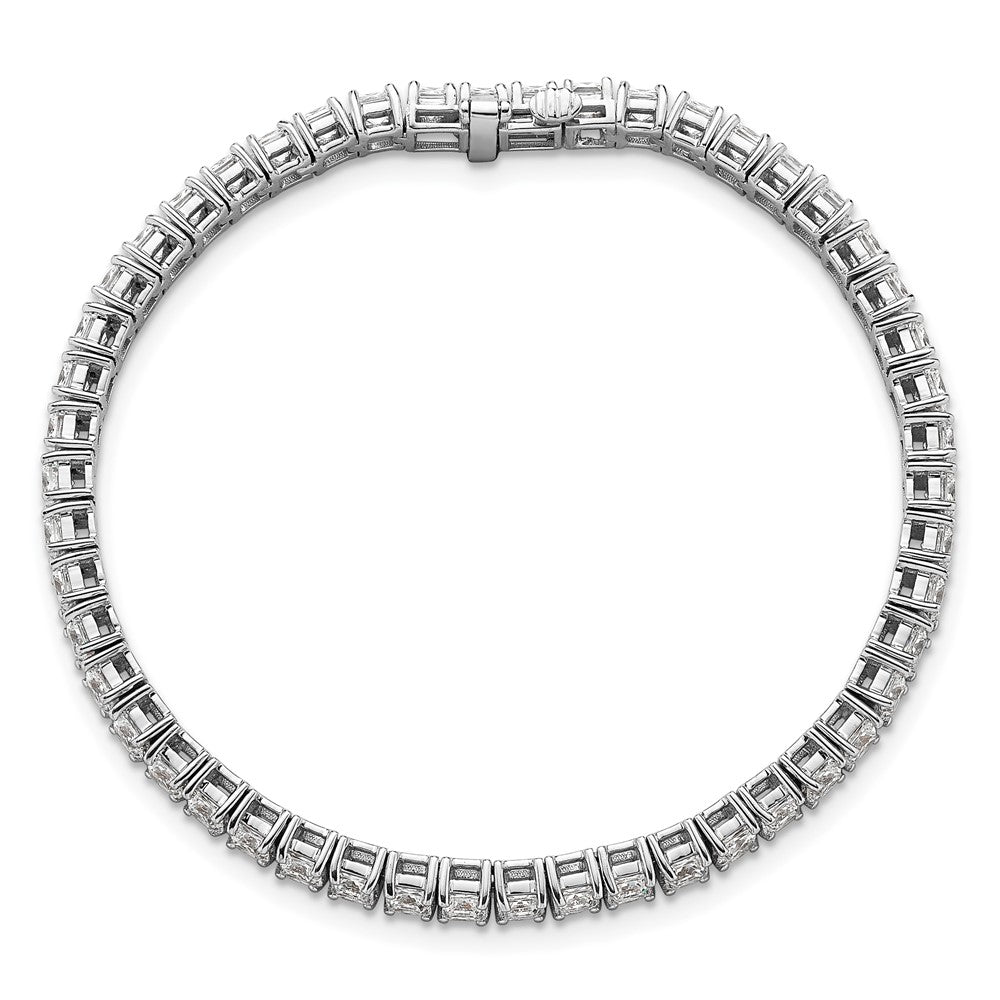 14K White Gold 10 Carat Lab Grown Diamond Vs+ F+ Complete Princess Prong Set Tennis Bracelet
