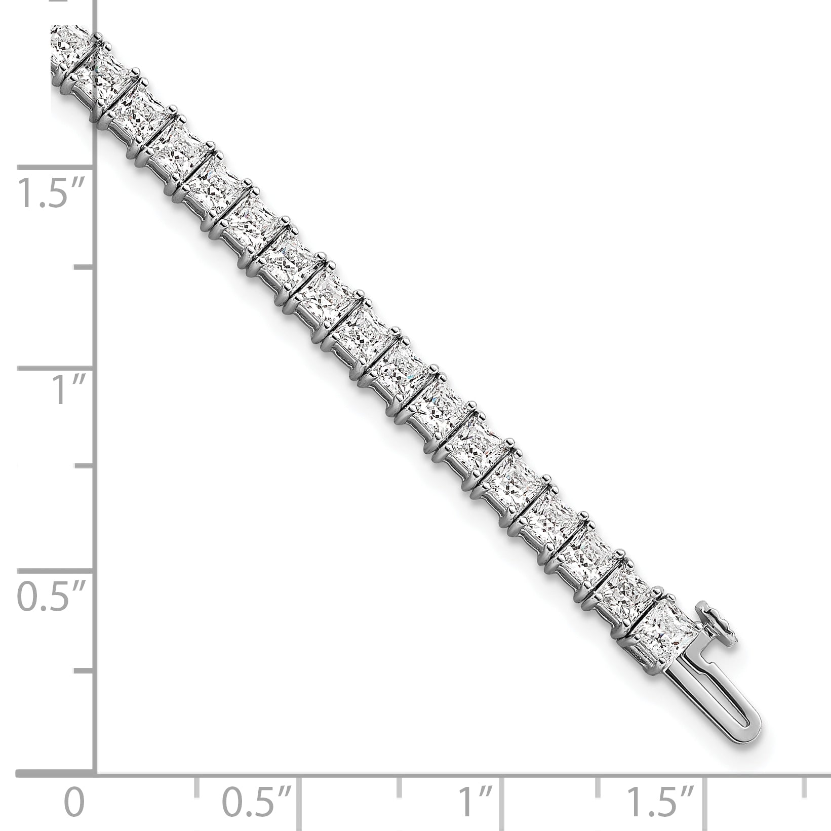 14k White Gold 10 Ct. Lab Grown Diamond VS/SI+ G+ Princess Tennis Bracelet