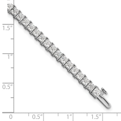 14k White Gold 10 Ct. Lab Grown Diamond VS/SI+ G+ Princess Tennis Bracelet
