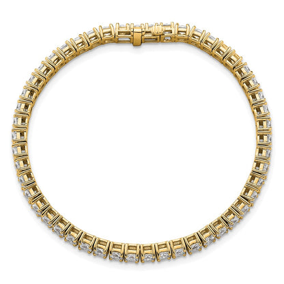 14K Yellow Gold 10 Carat Lab Grown Diamond Vs+ F+ Complete Princess Prong Set Tennis Bracelet