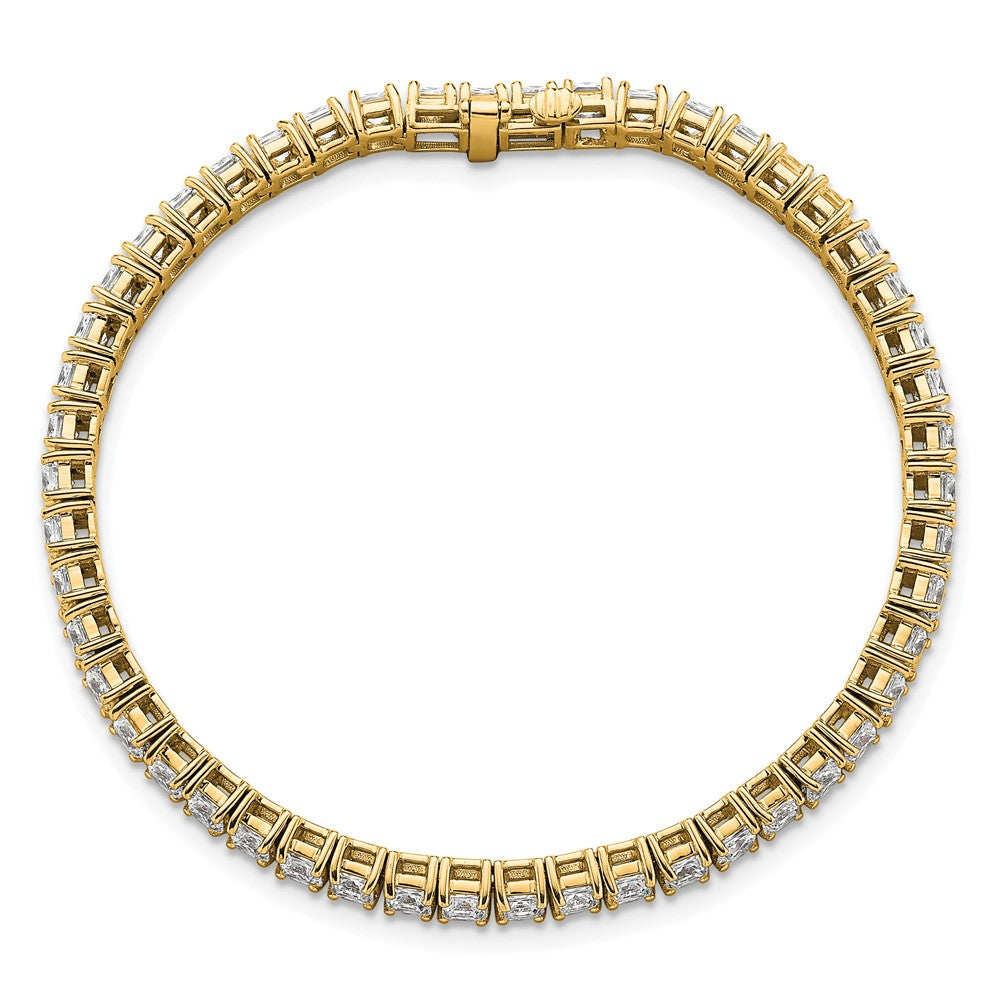 14k Yellow Gold 10 Ct. Lab Grown Diamond VS/SI+ G+ Princess Tennis Bracelet