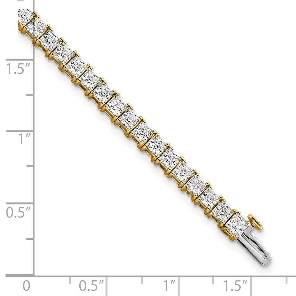 14k Yellow Gold 10 Ct. Lab Grown Diamond VS/SI+ G+ Princess Tennis Bracelet