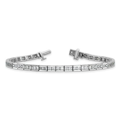 14k White Gold 5 Ct. Lab Grown Diamond VS/SI+ G+ Princess Tennis Bracelet