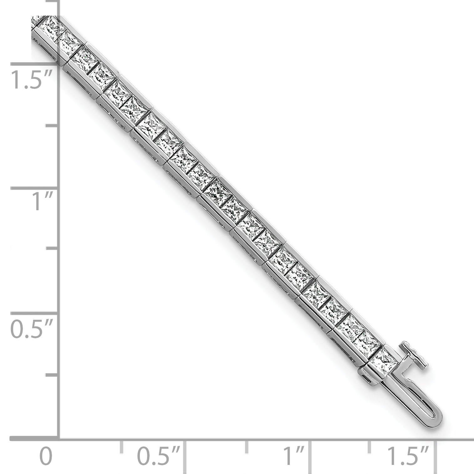 14k White Gold 5 Ct. Lab Grown Diamond VS/SI+ G+ Princess Tennis Bracelet