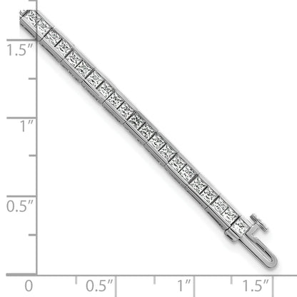 14k White Gold 5 Ct. Lab Grown Diamond VS/SI+ G+ Princess Tennis Bracelet