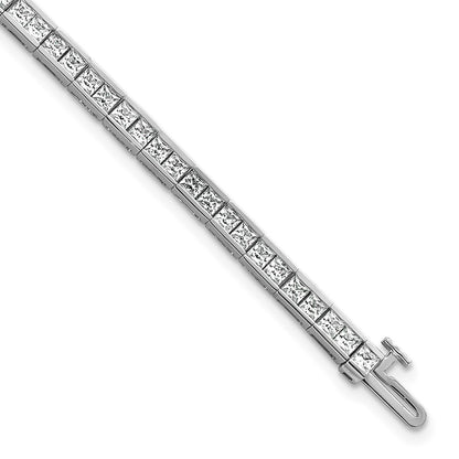 14k White Gold 14kw 6 Ct. Lab Grown Diamond VS/SI+ G+ Princess Tennis Bracelet