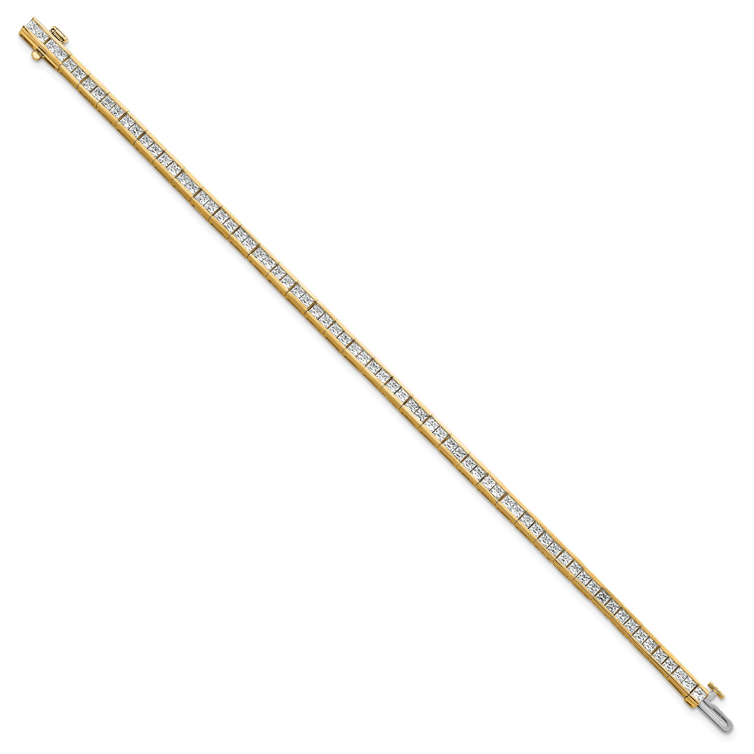 14K Yellow Gold Certified Lab Grown Diamond Vs Def Princess Tennis Bracelet