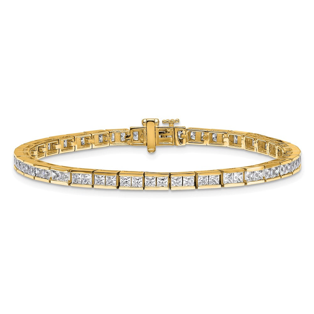 14K Yellow Gold Certified Lab Grown Diamond Vs Def Princess Tennis Bracelet