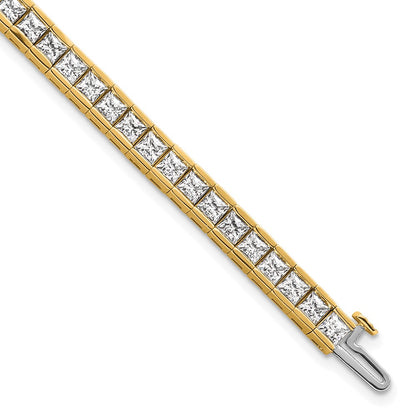 14K Yellow Gold Certified Lab Grown Diamond Vs/Si Fgh Princess Tennis Bracelet