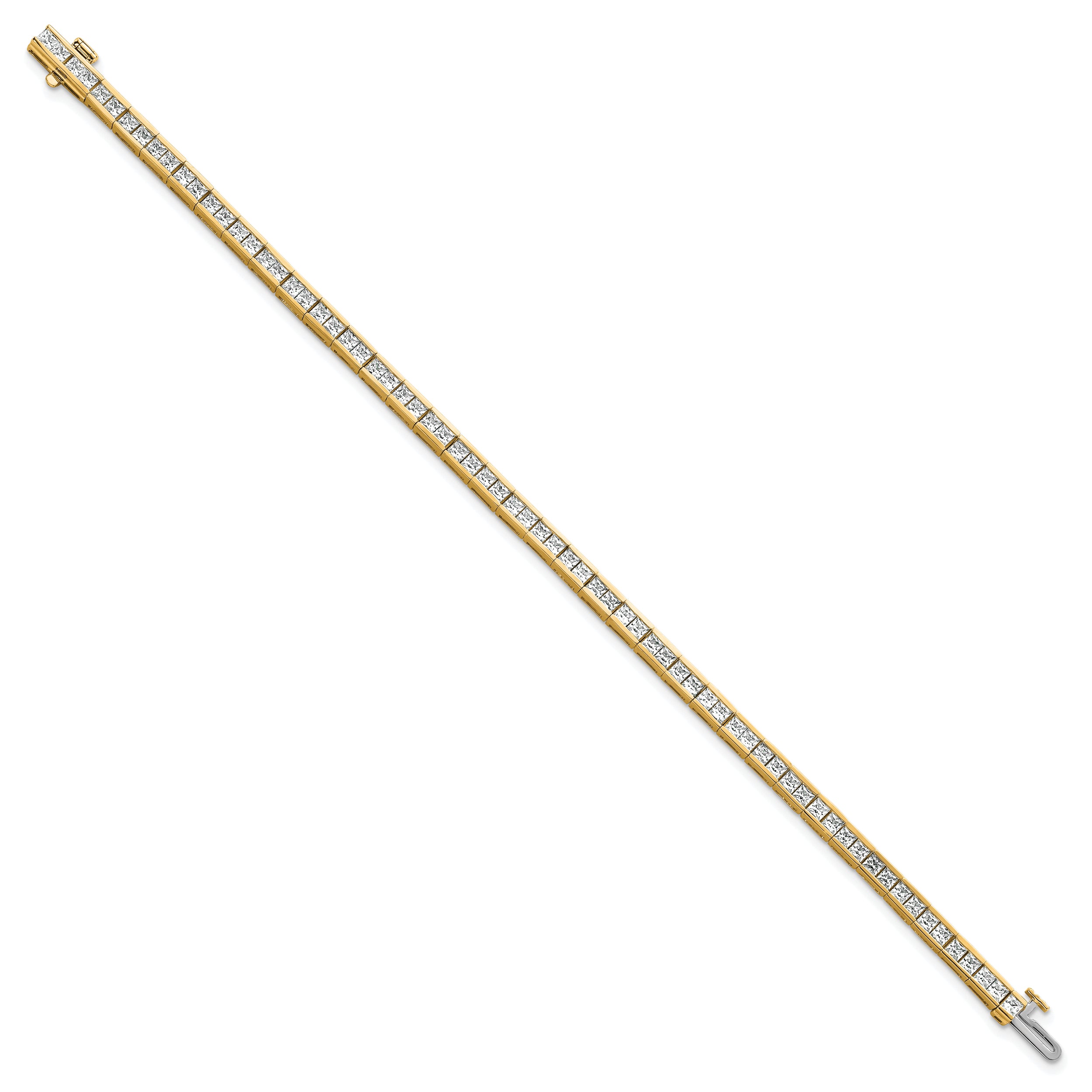 14k Yellow Gold Lab Grown Diamond VS/SI FGH Princess Tennis Bracelet