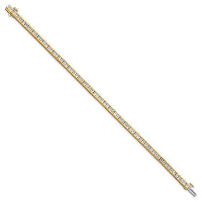14k Yellow Gold Lab Grown Diamond VS/SI FGH Princess Tennis Bracelet