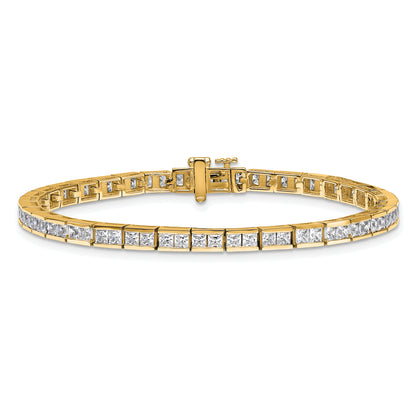 14k Yellow Gold Lab Grown Diamond VS/SI FGH Princess Tennis Bracelet