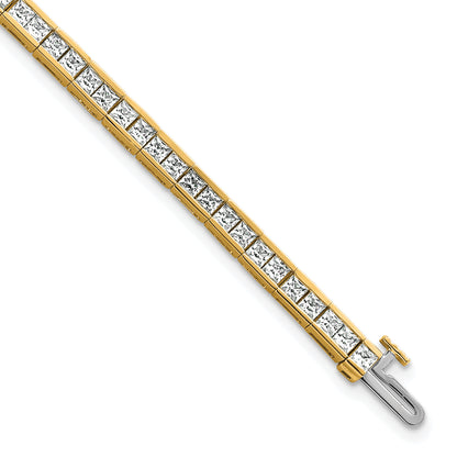 14k Yellow Gold Lab Grown Diamond VS/SI FGH Princess Tennis Bracelet