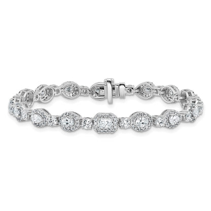 14K White Gold 5 5/8 Carat Lab Grown Diamond Vs+ F+ Complete Fashion Tennis Bracelet
