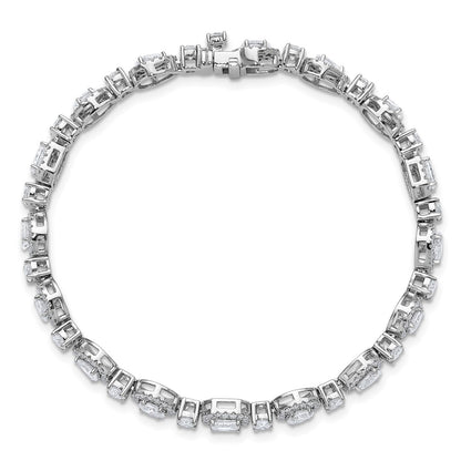 14K White Gold 5 5/8 Carat Lab Grown Diamond Vs+ F+ Complete Fashion Tennis Bracelet