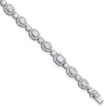 14K White Gold 5 5/8 Carat Lab Grown Diamond Vs+ F+ Complete Fashion Tennis Bracelet