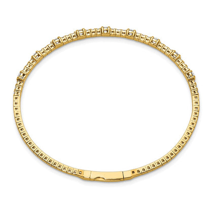 14K Yellow Gold 1 1/3 Carat Lab Grown Diamond Vs/Si+ G+ Complete Bangle