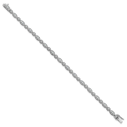 14k White Gold 1 Ct. Lab Grown Diamond VS/SI+ G+ 7 inch Fancy Bracelet