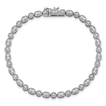 14k White Gold 7/8 Ct. Lab Grown Diamond VS/SI+ G+ 7 inch Fancy Bracelet