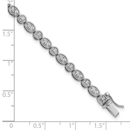 14k White Gold 7/8 Ct. Lab Grown Diamond VS/SI+ G+ 7 inch Fancy Bracelet