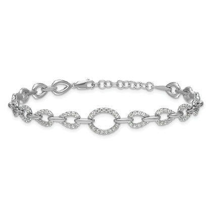 14k White Gold 1 3/8 Ct. Lab Grown Diamond VS/SI+ G+ 7 inch with 1 inch extenton Bracelet
