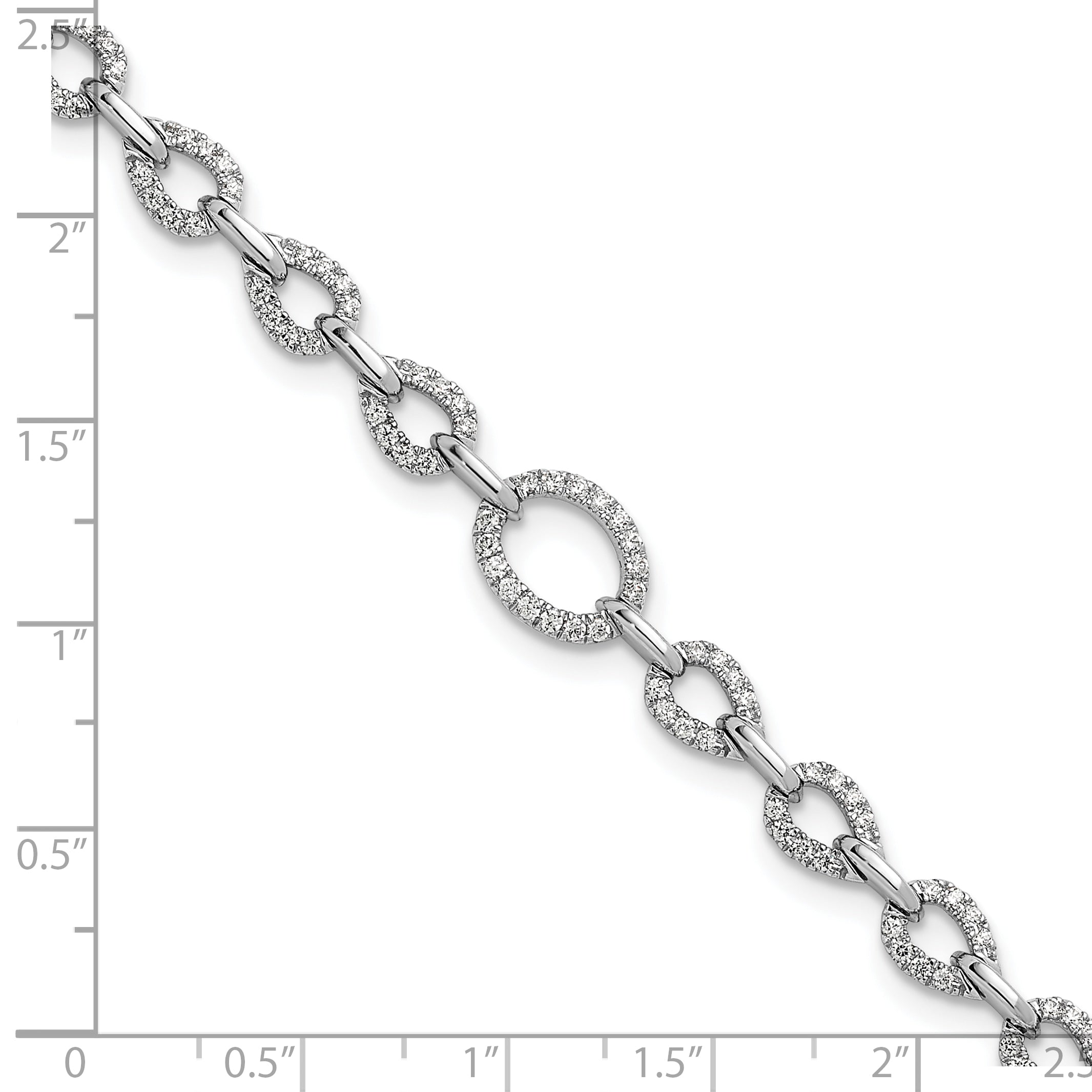 14k White Gold 1 3/8 Ct. Lab Grown Diamond VS/SI+ G+ 7 inch with 1 inch extenton Bracelet