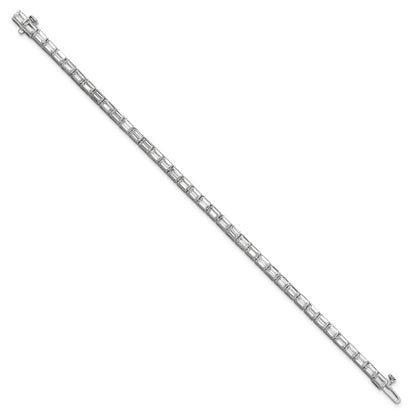 14k White Gold 10 Ct. Lab Grown Diamond VS/SI+ G+ Emerald Tennis Bracelet