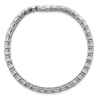 14k White Gold 10 Ct. Lab Grown Diamond VS/SI+ G+ Emerald Tennis Bracelet