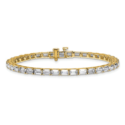 14k Yellow Gold 10 Ct. Lab Grown Diamond VS/SI+ G+ Emerald Tennis Bracelet