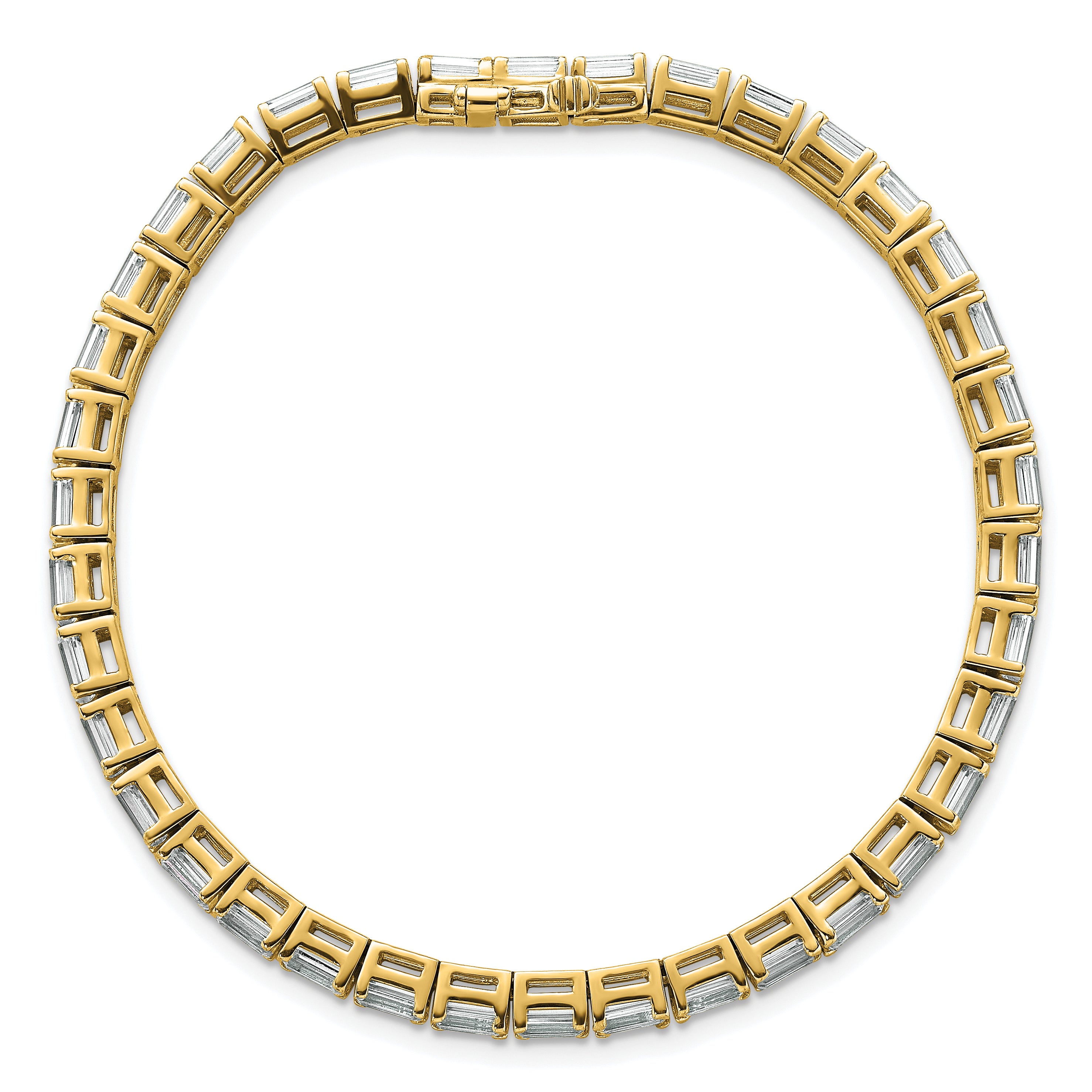 14k Yellow Gold 10 Ct. Lab Grown Diamond VS/SI+ G+ Emerald Tennis Bracelet