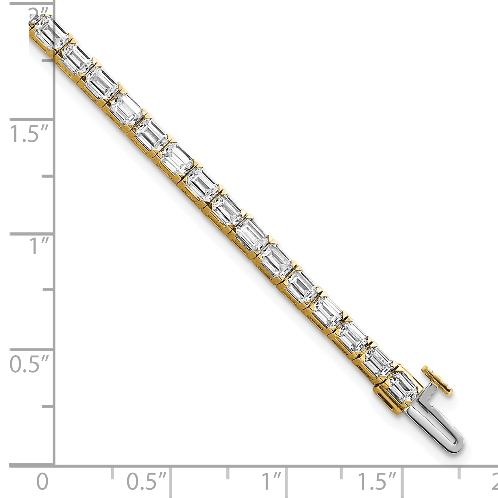 14k Yellow Gold 7 Ct. Lab Grown Diamond VS/SI+ G+ Emerald Tennis Bracelet