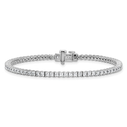 14K White Gold 4Ctw Vs+ F+ Lab Grown Princess Diamond Tennis Bracelet