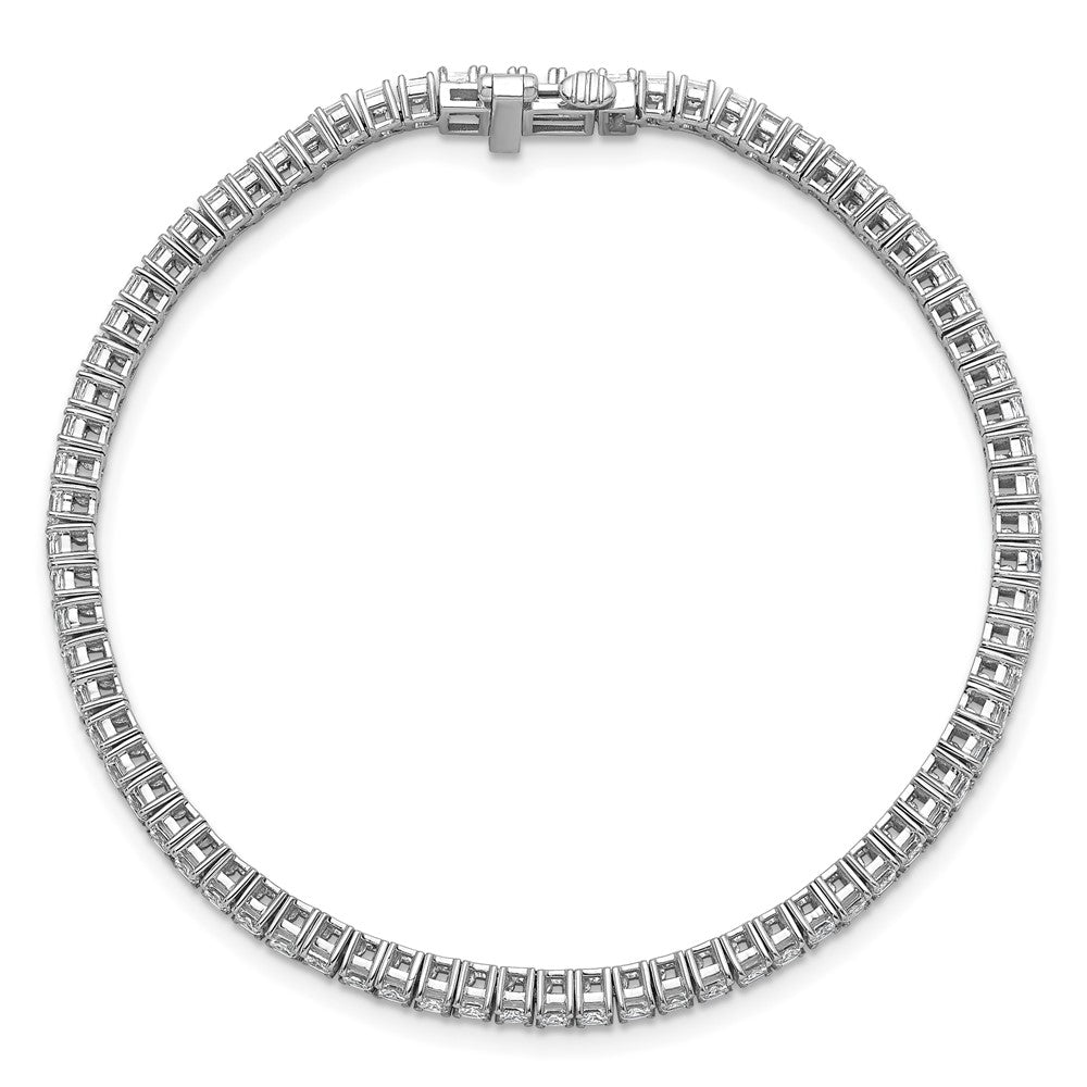 14K White Gold Wg Certified 4Ctw Vs Def Lab Grown Princess Diamond Tennis Bracelet