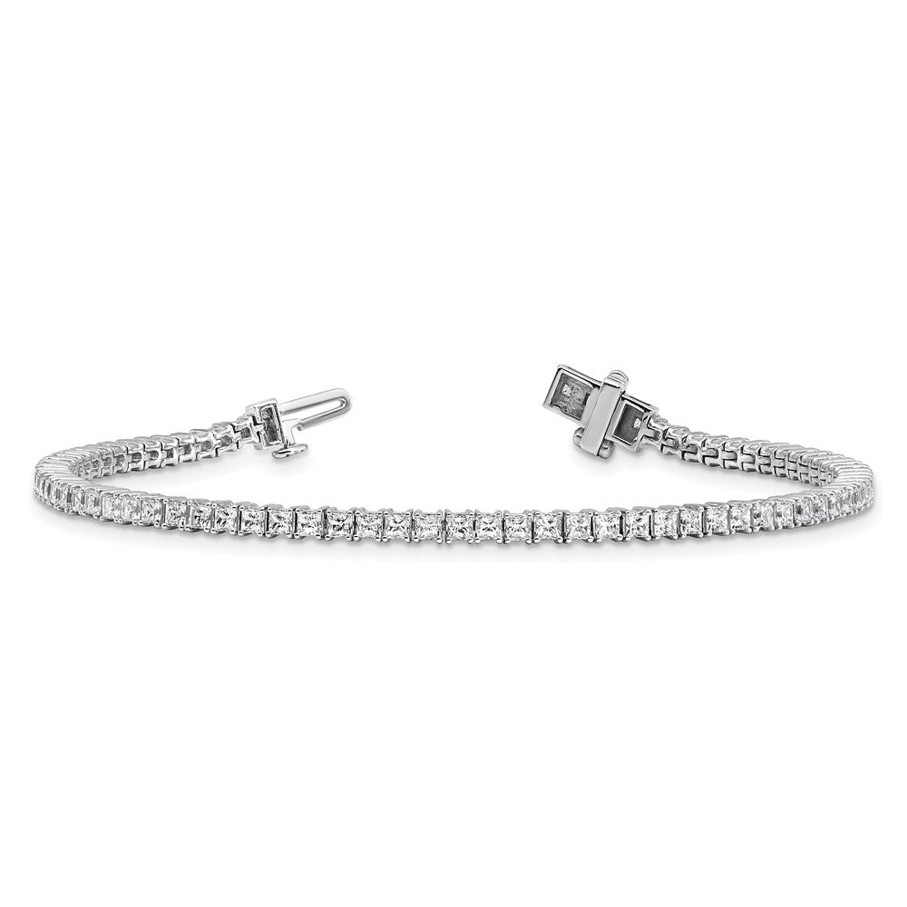 14K White Gold Wg Certified 4Ctw Vs/Si Fgh Lab Grown Princess Diamond Tennis Bracelet