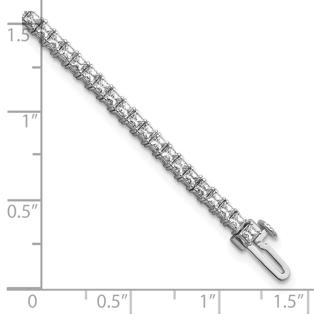 14K White Gold 4Ctw Vs+ F+ Lab Grown Princess Diamond Tennis Bracelet