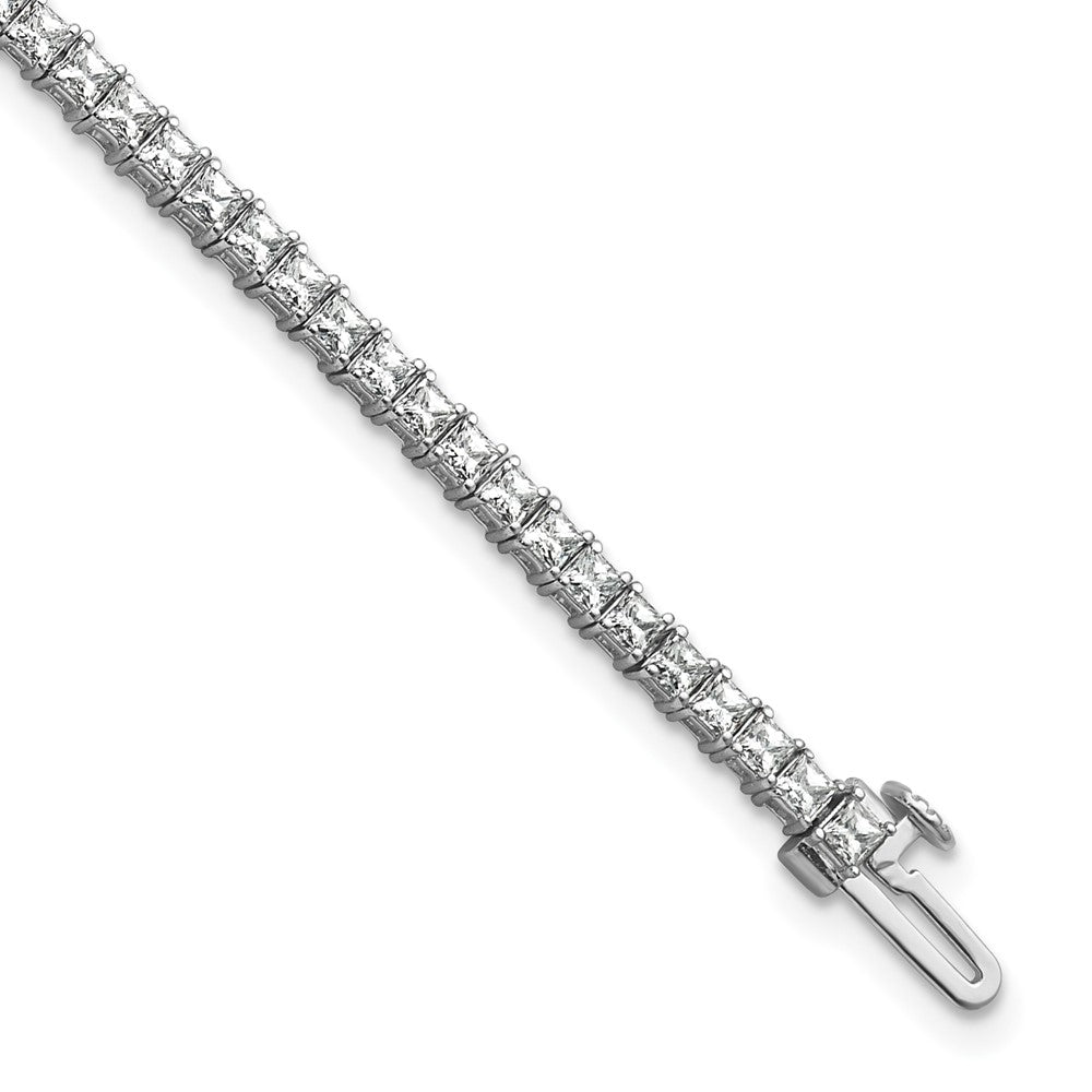14K White Gold 4Ctw Vs+ F+ Lab Grown Princess Diamond Tennis Bracelet