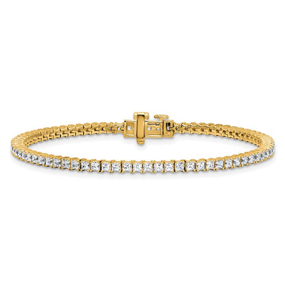 14K Yellow Gold Certified 4Ctw Vs Def Lab Grown Princess Diamond Tennis Bracele