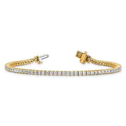 14K Yellow Gold 4Ctw Vs/Si+ G+ Lab Grown Princess Diamond Tennis Bracele