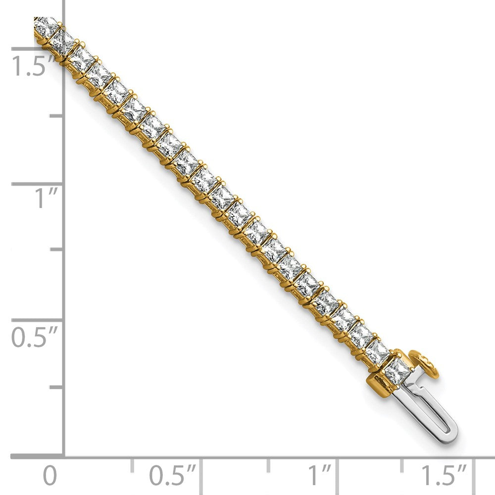 14K Yellow Gold 4Ctw Vs/Si+ G+ Lab Grown Princess Diamond Tennis Bracele