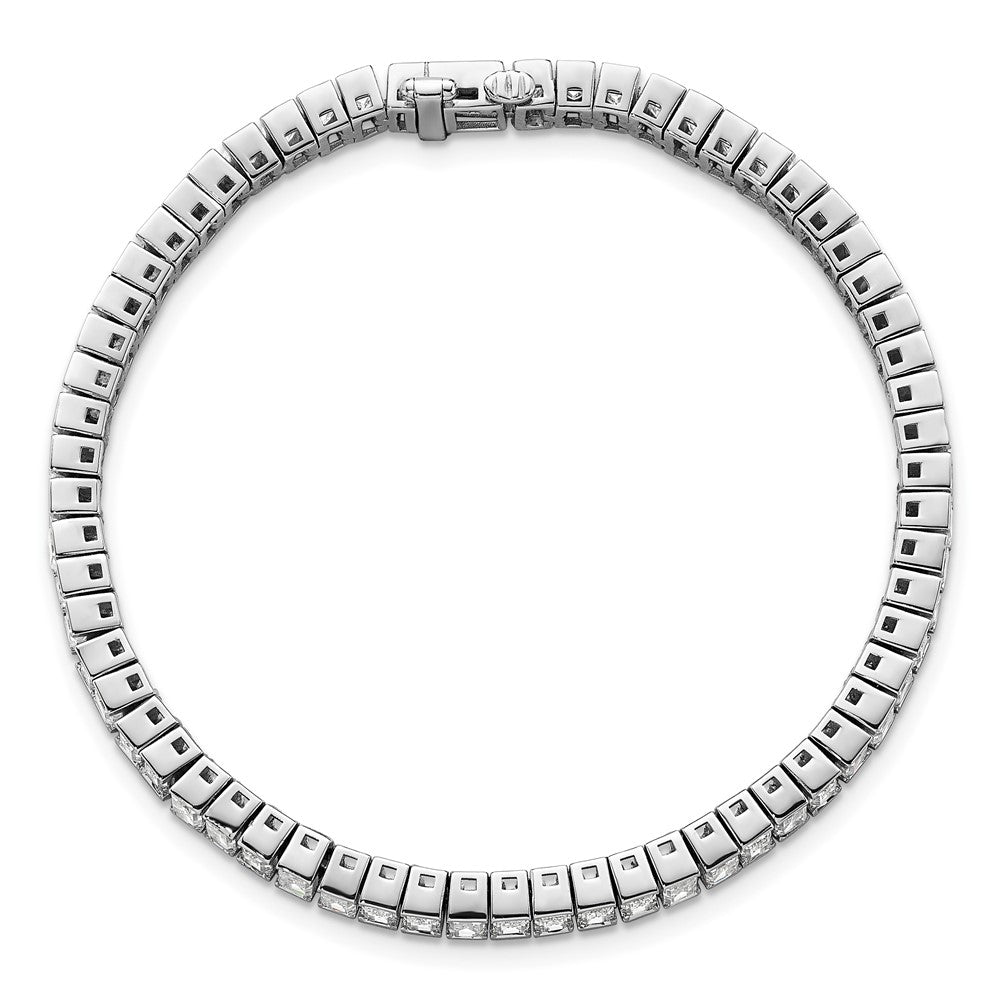14K White Gold 10 Carat Certified Lab Grown Diamond Vs+ F+ Emerald Bezel Set Tennis Bracelet