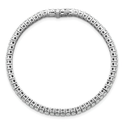 14K White Gold 10 Carat Lab Grown Diamond Vs+ F+ Emerald Bezel Set Tennis Bracelet
