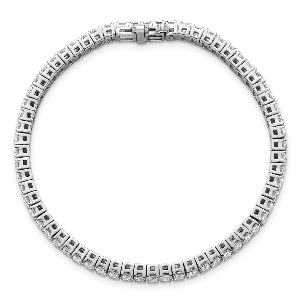 14K White Gold 10 Carat Certified Lab Grown Diamond Vs+ F+ Emerald Bezel Set Tennis Bracelet