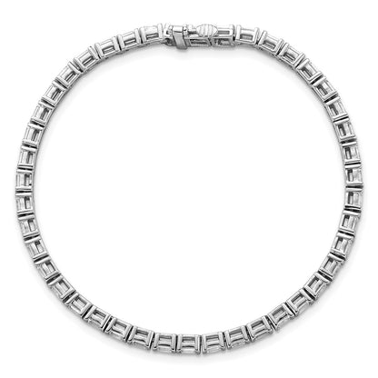 14K White Gold 4Ctw Vs/Si+ G+ Lab Grown Emerald Diamond Tennis Bracelet